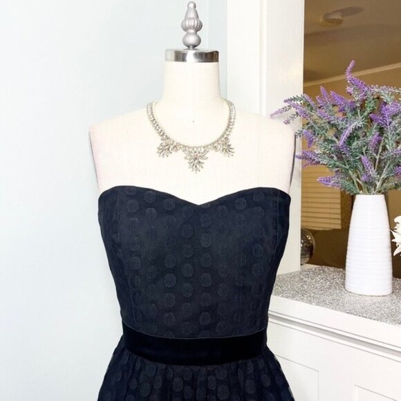 White House Black Market Polka Dot Tulle Strapless Fit & Flare Dress 8 NWT - Picture 4 of 11